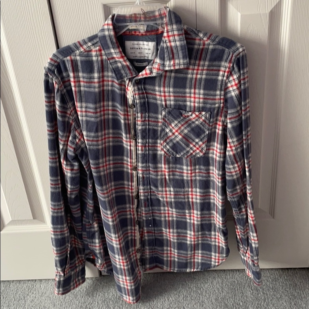 Red white and blue flannel